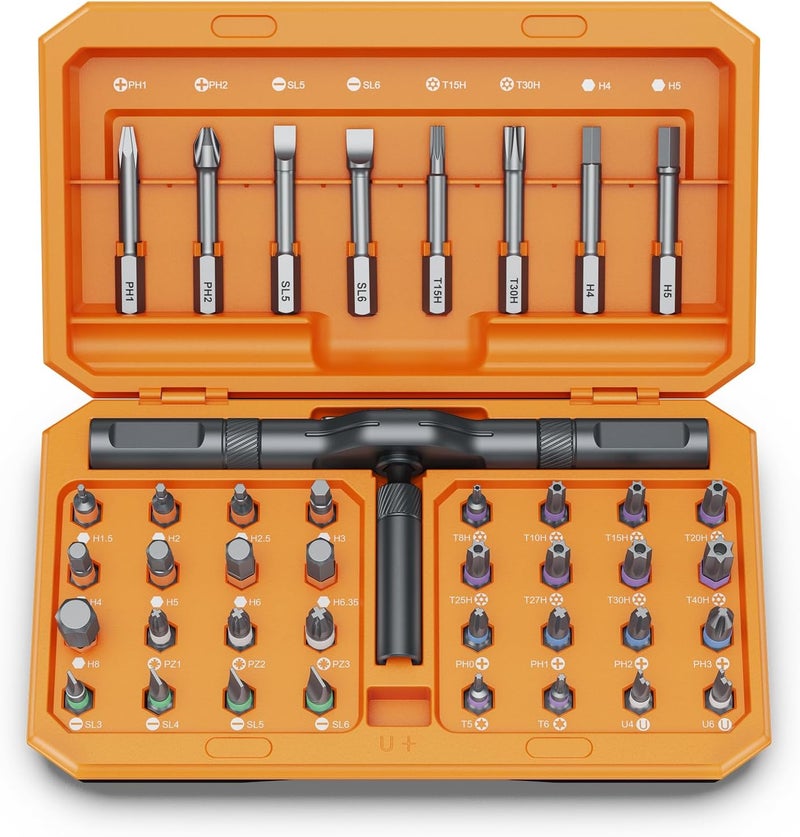 Bomivoi 42 in 1 Magnetic Screwdriver Set, DIY Ratchet Screwdriver Set, Multi Bit Magnetic Drive Set with Detachable Ratchet Handle, Portable Compact Repair Tool Kit for Home Furniture Computer Bicycle - Image 1